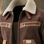 Fran | Cozy Sherpa-Collared Brown Minka Bomber Jacket – view 2