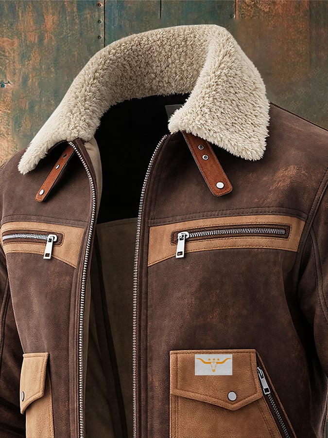 Fran | Cozy Sherpa-Collared Brown Minka Bomber Jacket – view 2