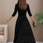 Julie | Elegant Patterned Maxi Dress – view 9