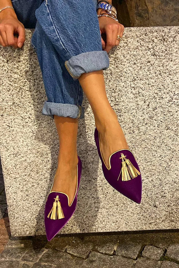 Portia - Bohemian Fringe Loafers – view 3