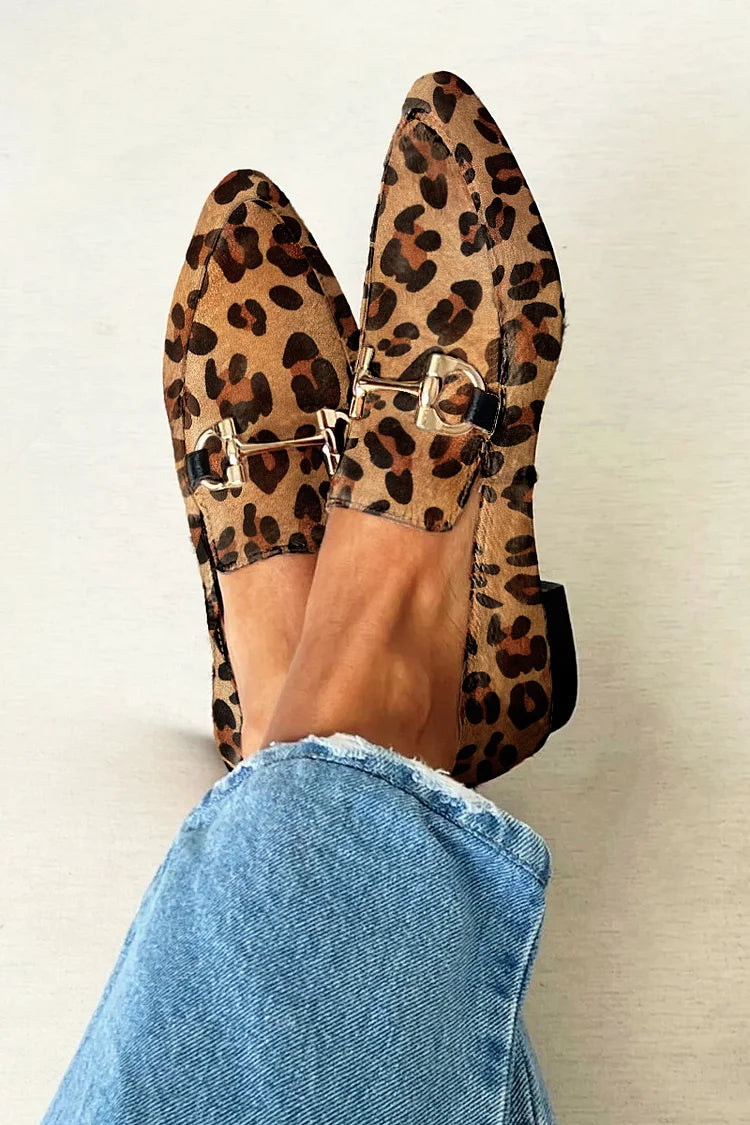 Gia - Chic Leopard Print Loafers – view 2