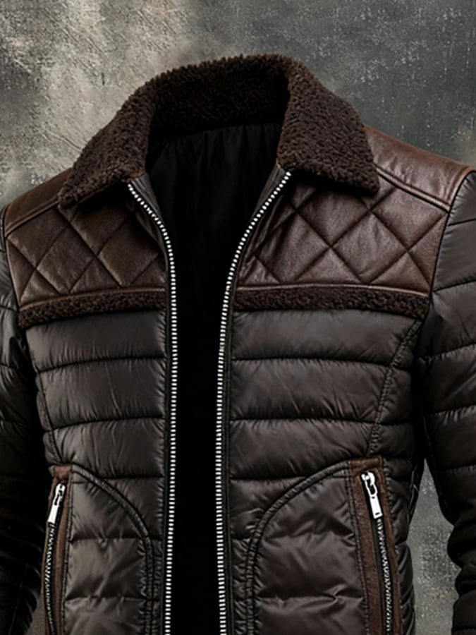 Petar | Cozy Brown Jacket Featuring a Plush Sherpa Collar – view 3