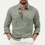 The Brookwater Men’s Retro Solid Button-Up Shirt – view 10