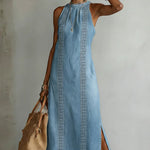 Soline | Retro Lace Denim Dress – view 6