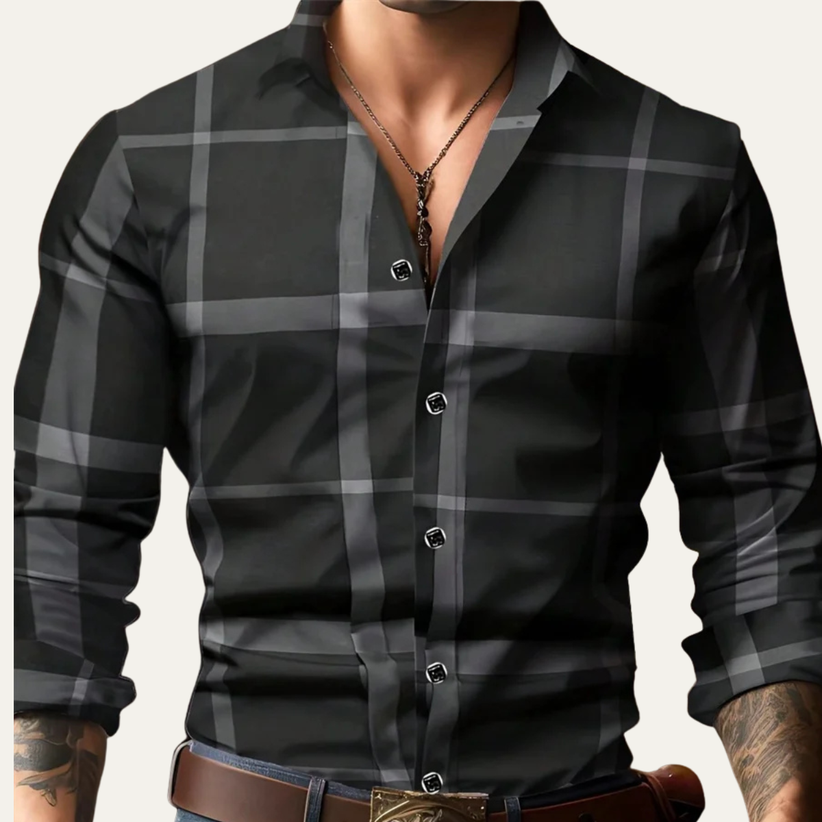 The Ashridge Men’s Classic Plaid Button-Down Casual Shirt – view 4