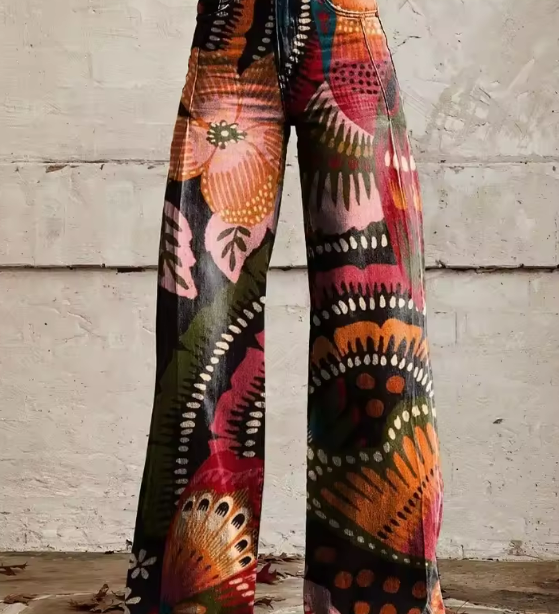 Laure | Comfortable Organic Print Trousers