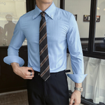 The Brookhaven Park Men’s Casual Striped Button-Up Shirt – view 5