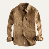 The Hillston Men’s Vintage Washed Utility Casual Shirt Jacket – view 11