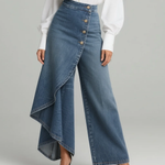 Maëlys | Denim Trousers with Tie Waist – view 2