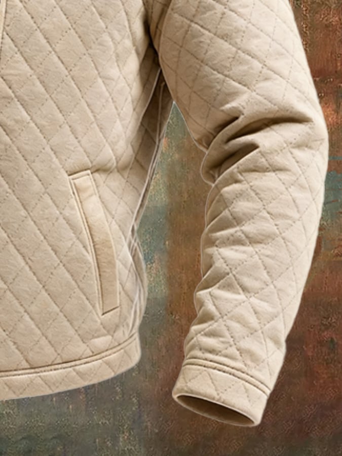 Filip | Beige Puffer Jacket Featuring Details – view 3