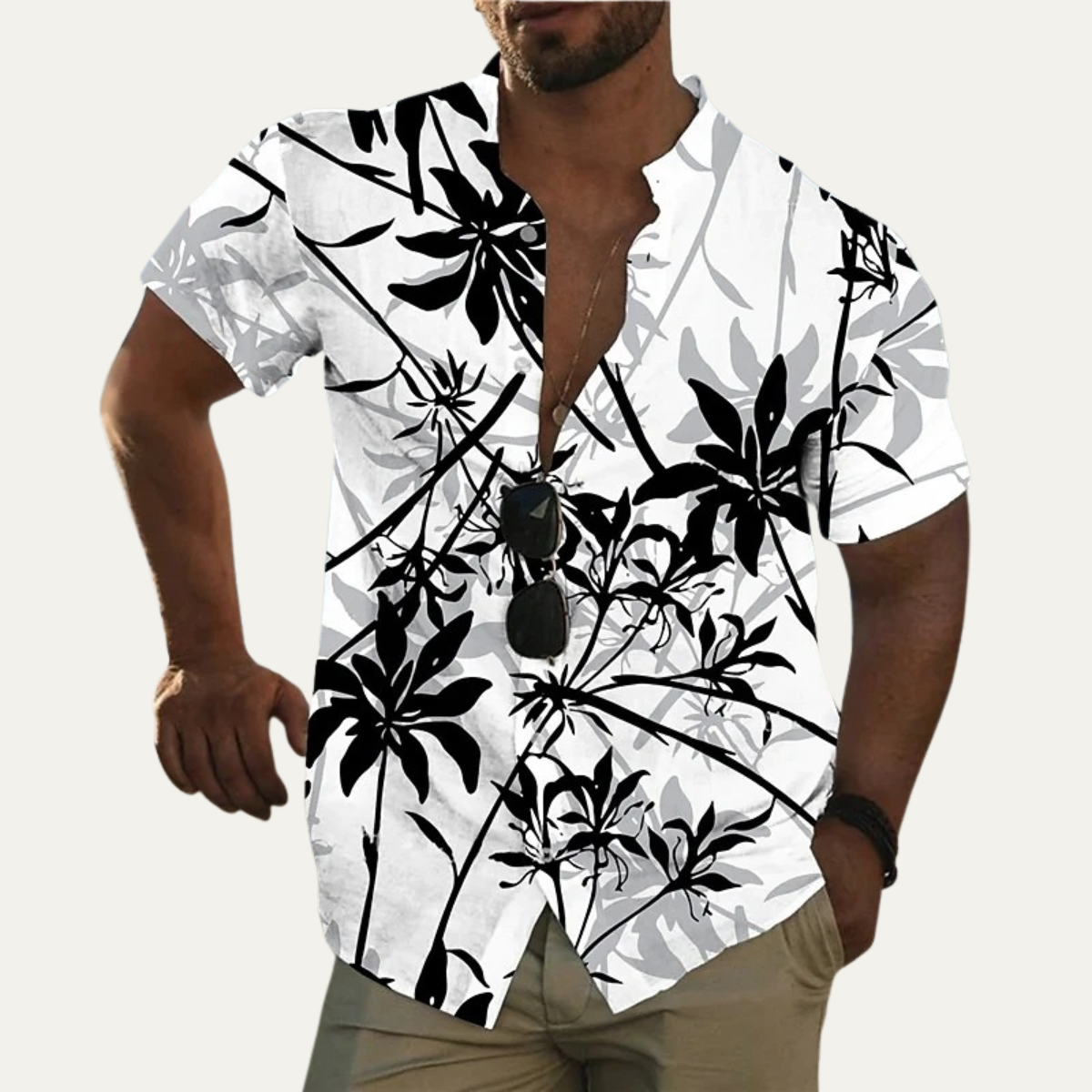 The Glencrest Park Men’s Timeless Tropical Coconut Print Hawaiian Beach Shirt – view 5