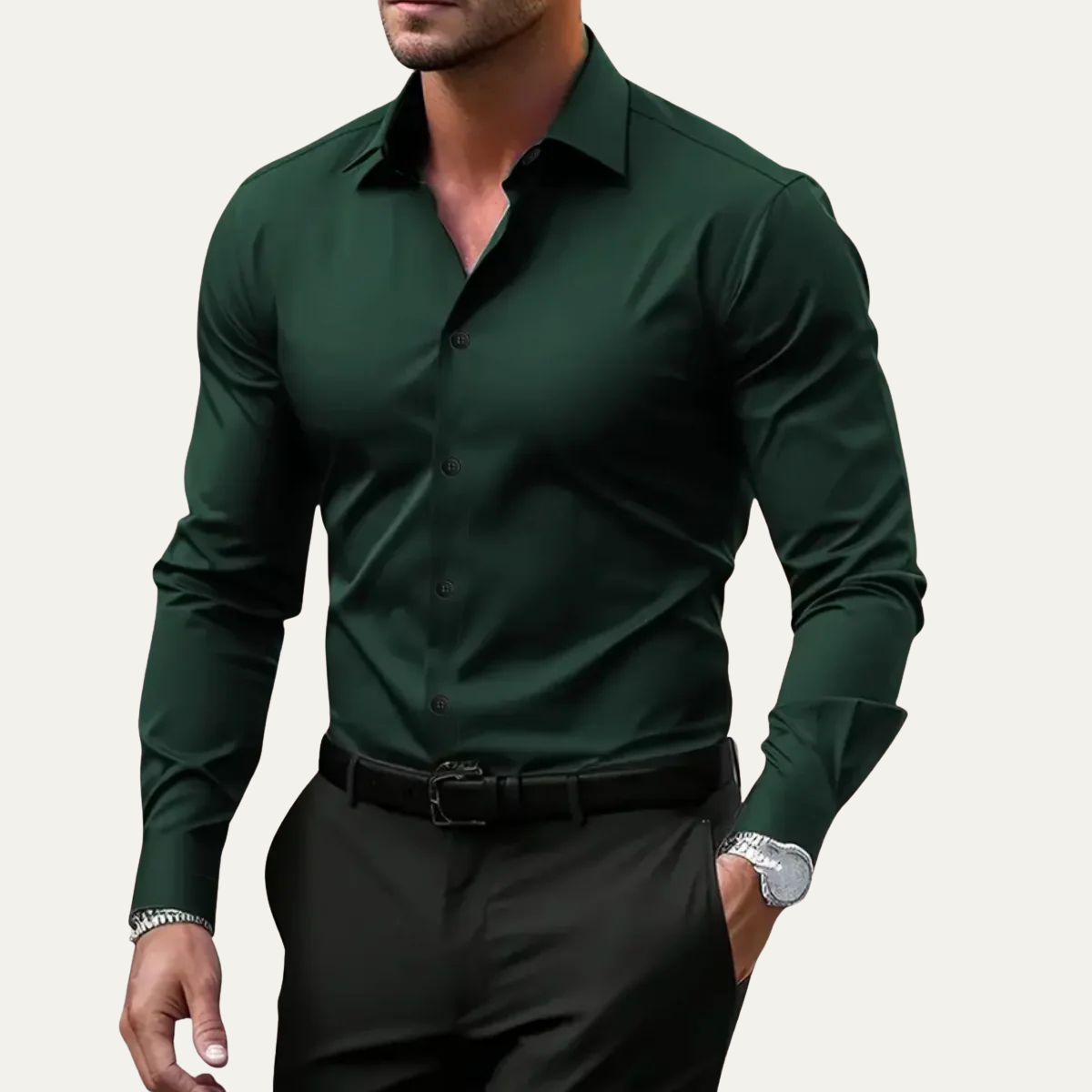 The Hawthorne Men’s Stretch Button Up Slim Fit Dress Shirt – view 2