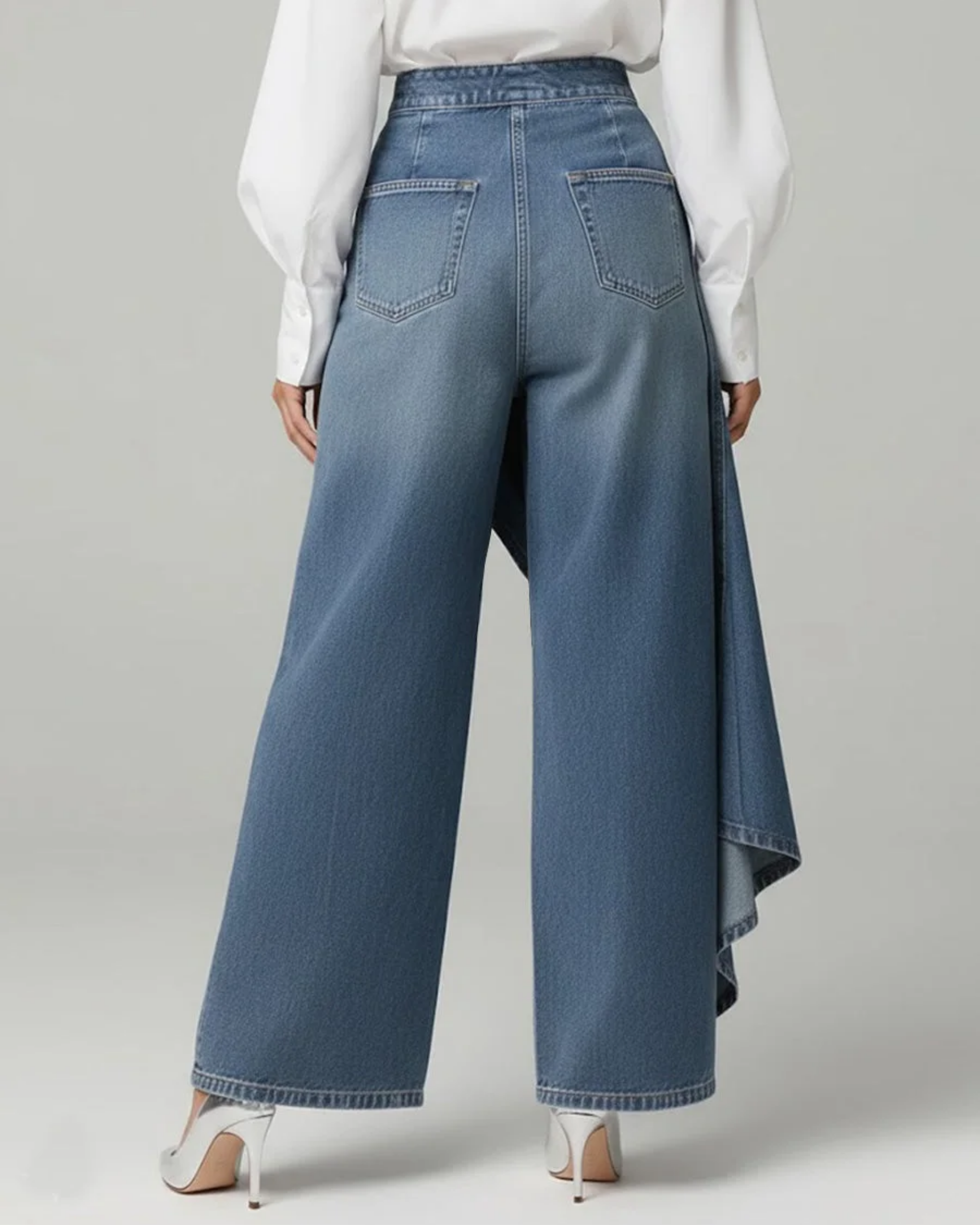 Maëlys | Denim Trousers with Tie Waist – view 5