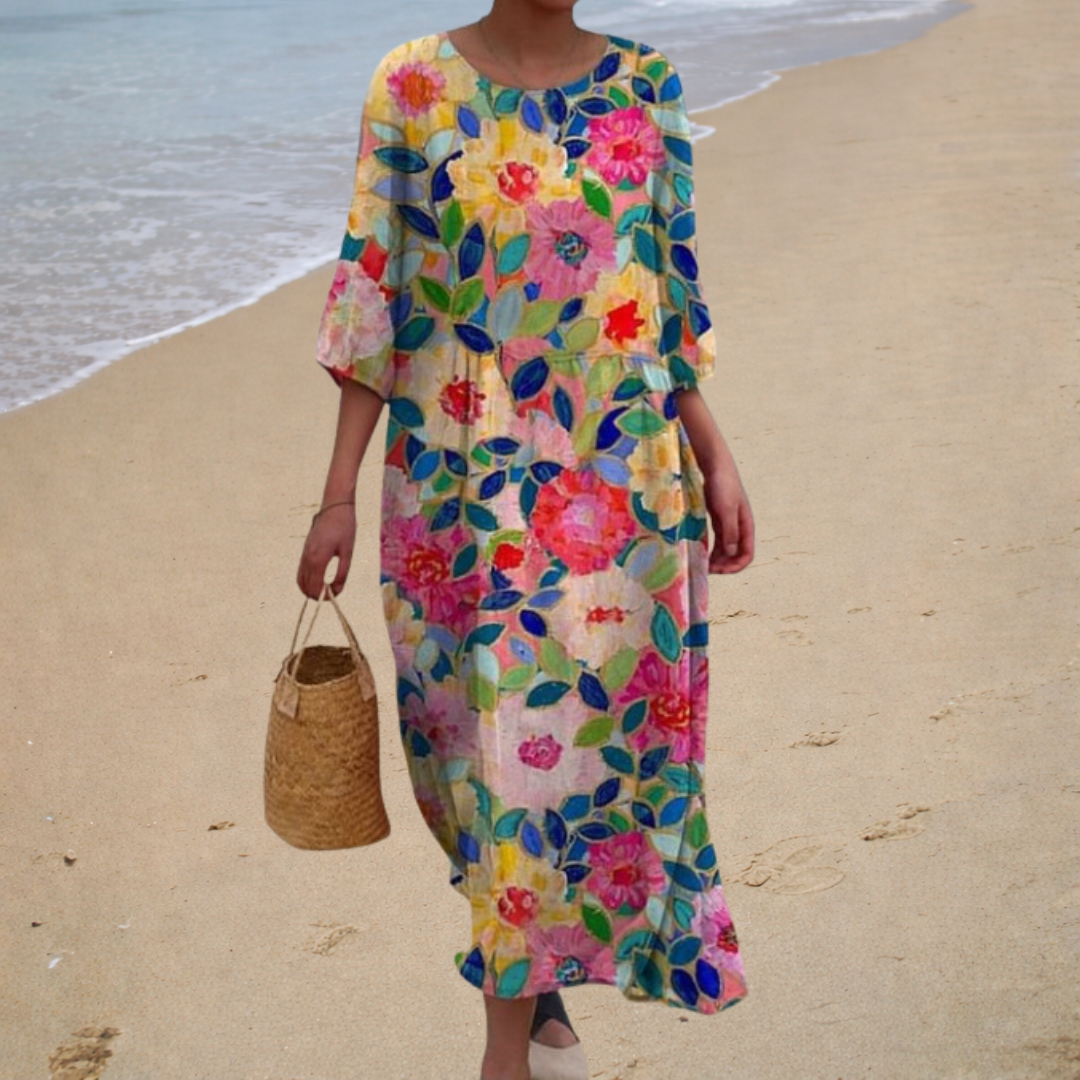 Solène - Chic and Comfortable Long Flowing Dress – view 2