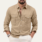 The Brookwater Men’s Retro Solid Button-Up Shirt – view 12