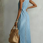 Soline | Retro Lace Denim Dress – view 5