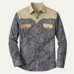 The Huntley Men’s Two Tone Patchwork Western Soft Denim Shirt