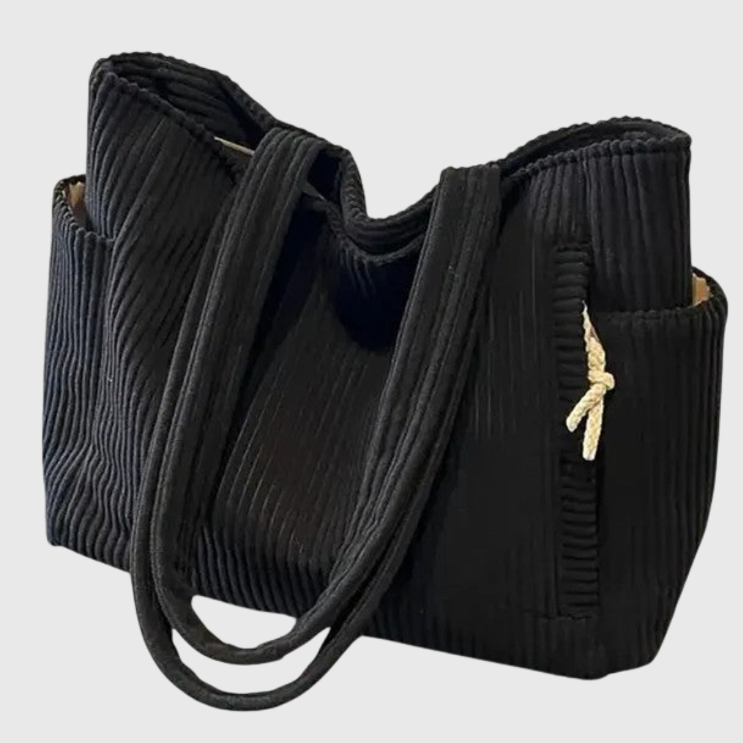 Léa | Elegant Ribbed Tote Bag with Cord Accents