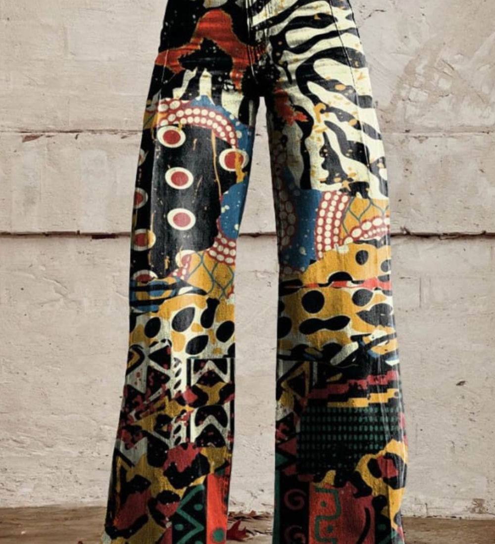 Béatrice | Flowing Bohemian Wide-Leg Trousers