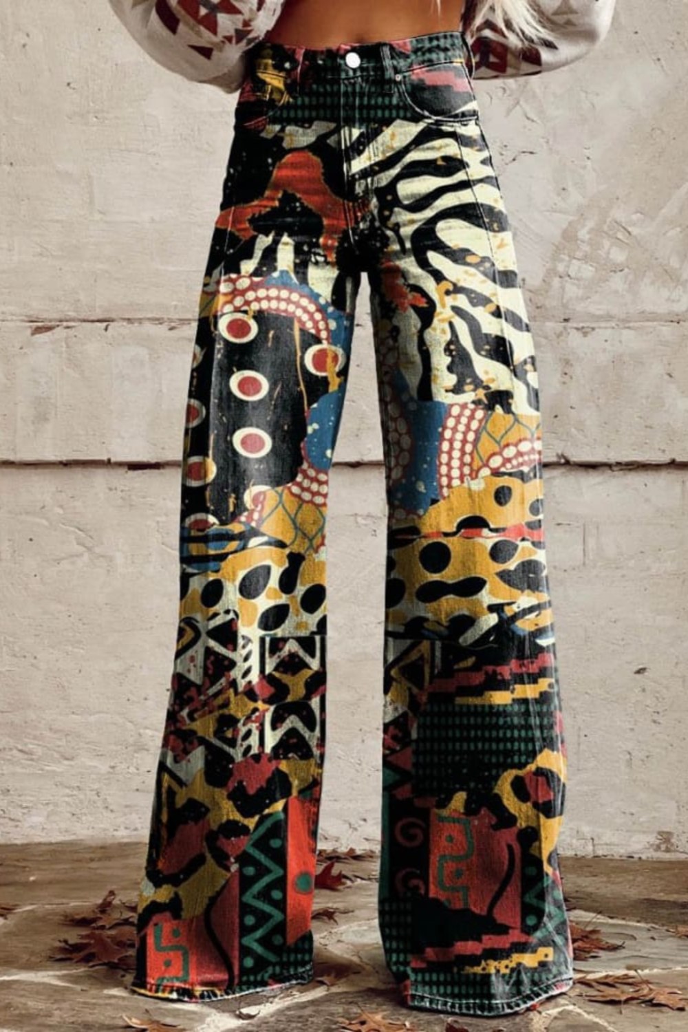 Béatrice | Flowing Bohemian Wide-Leg Trousers