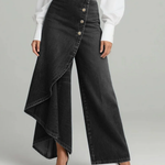 Maëlys | Denim Trousers with Tie Waist – view 4