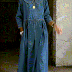 Manon | Denim Dress with Peter Pan Collar – view 8