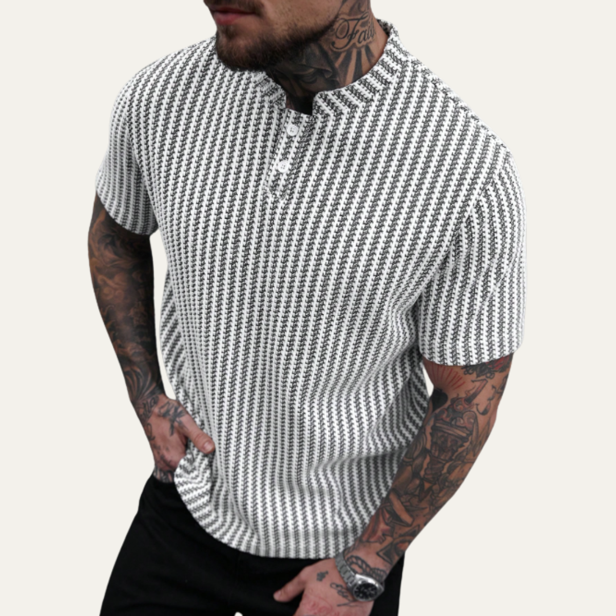 The Windlawn Men’s Casual Textured Summer Polo Shirt – view 5