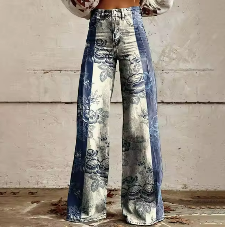 Pauline | Flowing Patterned Trousers