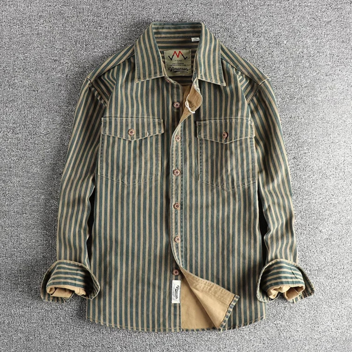 The Stratford Hill Men’s Retro Casual Button Up Striped Shirt – view 9