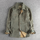 The Stratford Hill Men’s Retro Casual Button Up Striped Shirt – view 9