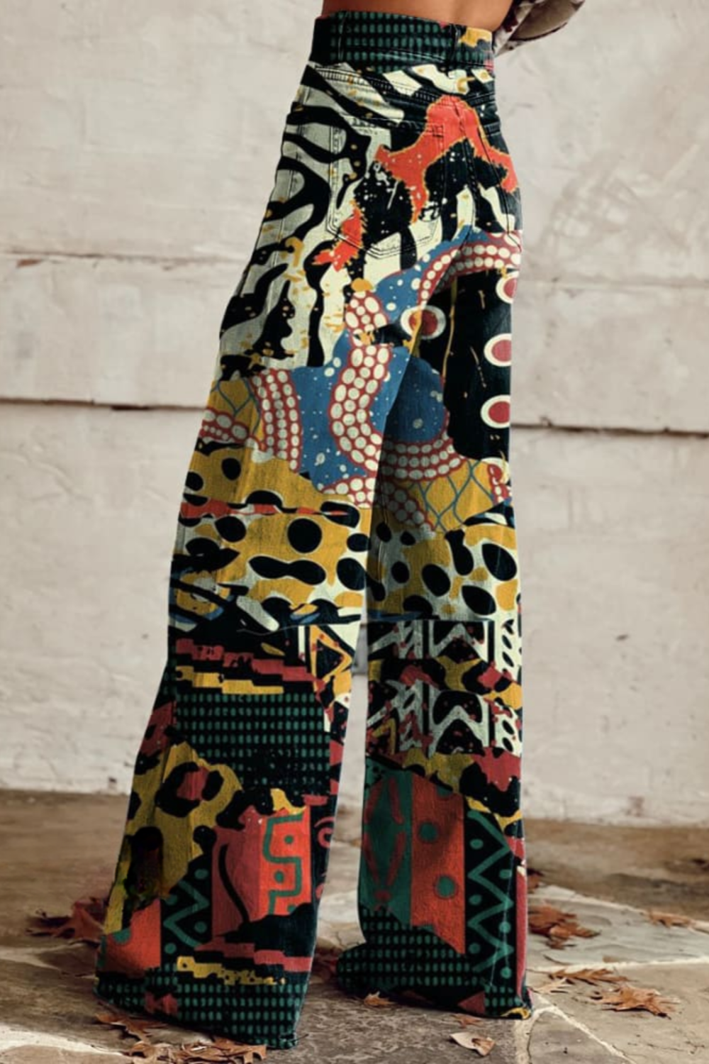 Béatrice | Flowing Bohemian Wide-Leg Trousers – view 2