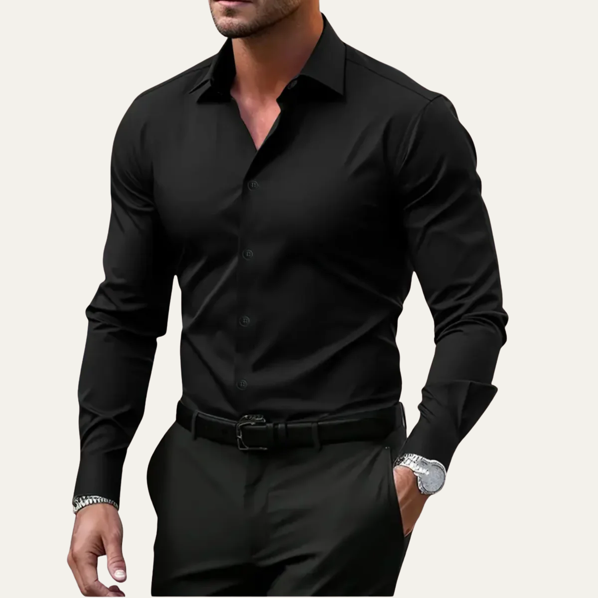 The Hawthorne Men’s Stretch Button Up Slim Fit Dress Shirt – view 10