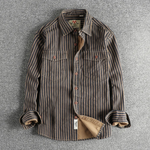 The Stratford Hill Men’s Retro Casual Button Up Striped Shirt – view 8