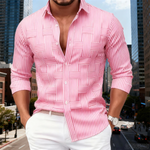 The Foxborough Men’s Casual Striped Wrinkle Resistant Shirt – view 3