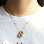 Bubble Letter Initial Necklace – view 3