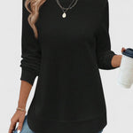 Céline | Chic Long Sleeve Top with Elegant Round Neck – view 8