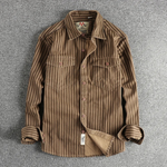 The Stratford Hill Men’s Retro Casual Button Up Striped Shirt – view 10