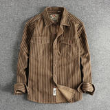 The Stratford Hill Men’s Retro Casual Button Up Striped Shirt – view 10