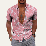 The Maple Gate Men’s Holiday Tropical Coconut Print Hawaiian Beach Shirt – view 2