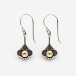 Gold Beaded Boho Clover Earrings