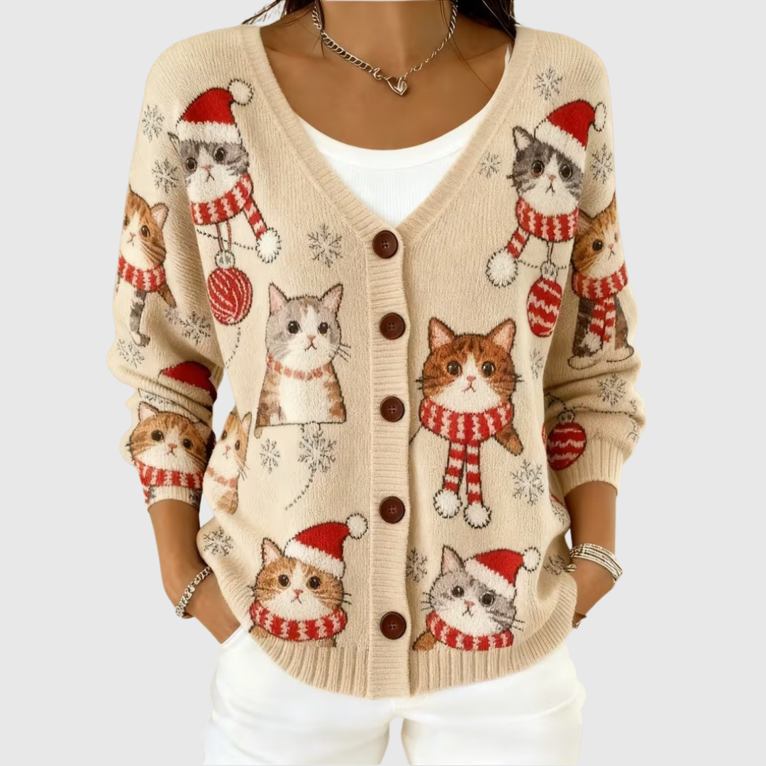 Fenella button-front knit cardigan for women | Ellie Dublin