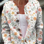 Fresh little flowers print buttoned cardigan for women | Ellie Dublin