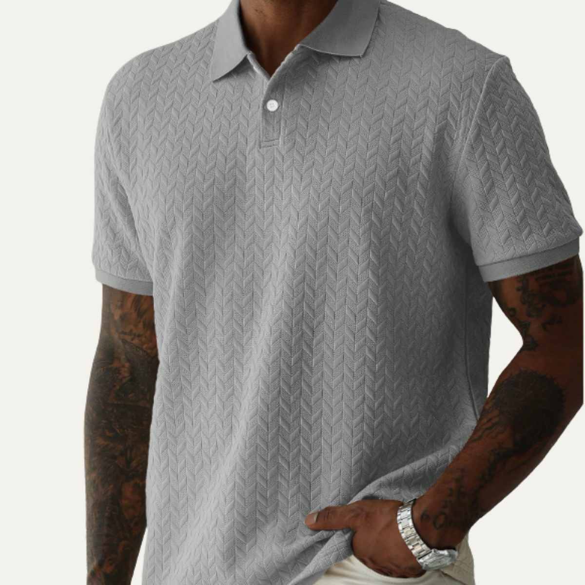 The Windlawn Men’s Casual Textured Summer Polo Shirt – view 10