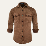 The Belleford Men’s Vintage Washed Denim Workwear Shirt