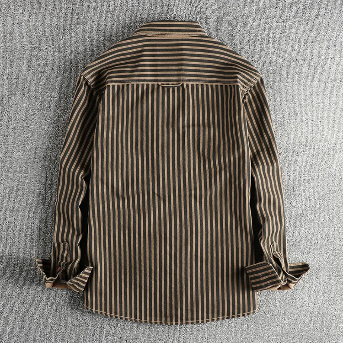The Stratford Hill Men’s Retro Casual Button Up Striped Shirt – view 3