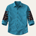 The Westbury Hill Men’s Two Tone Patchwork Western Casual Denim Shirt