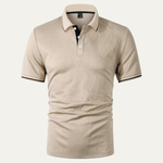 The Maplefall Men’s Apricot Textured Elegant Polo Shirt