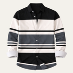 The Glenpark Men’s Modern Colour Block Striped Trendy Shirt – view 5