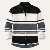 The Glenpark Men’s Modern Colour Block Striped Trendy Shirt – view 5