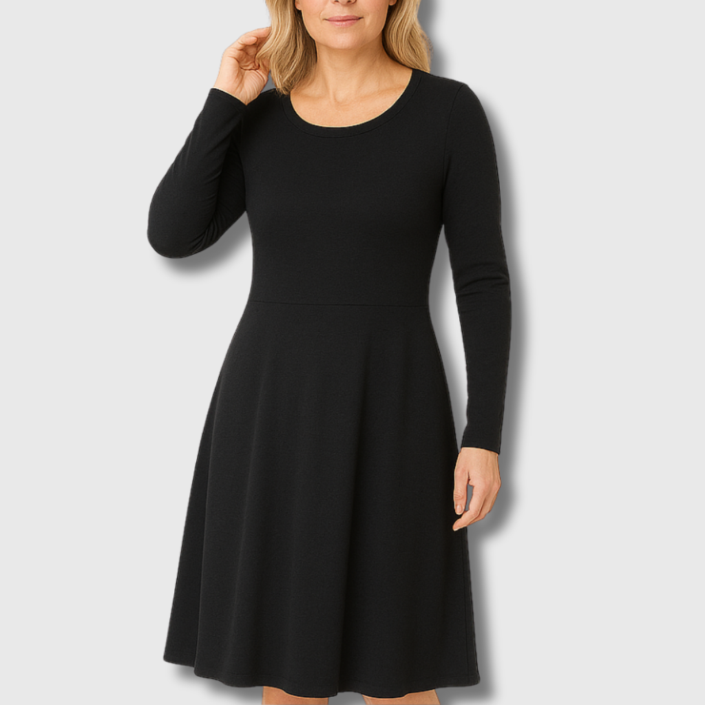 Julie | Classic Flared Long Sleeve Dress – view 2